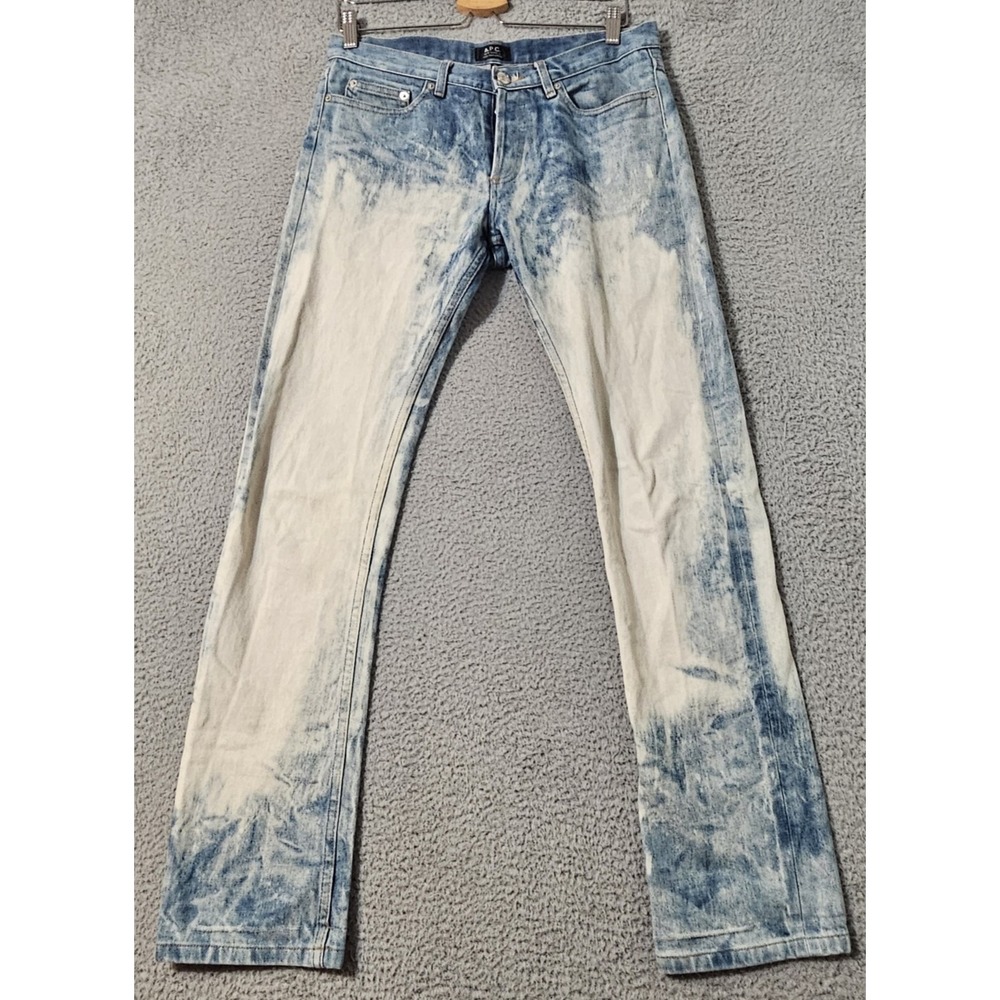APC New Cure H Jean Tres Etroit‎ Jeans Tie Dye Acid Selvedge Men's Size 31 x 32